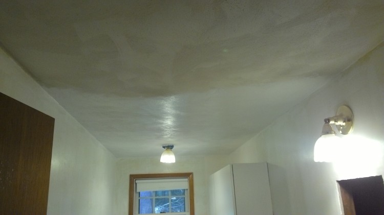 Ceiling paint in progress.