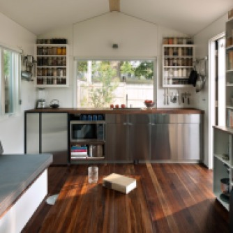Full-width kitchen.